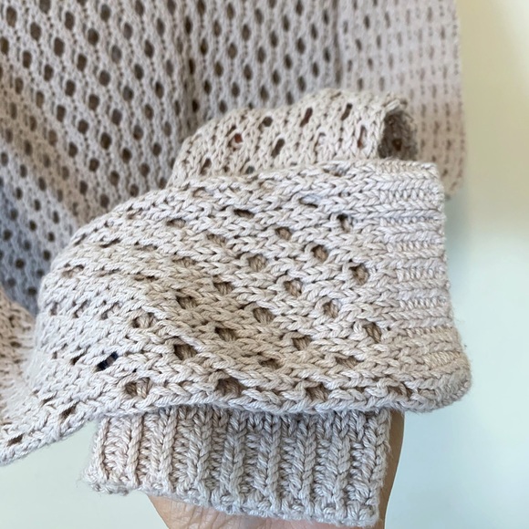 Rebecca Taylor Taupe Open Back Crochet Sweater - Picture 7 of 10